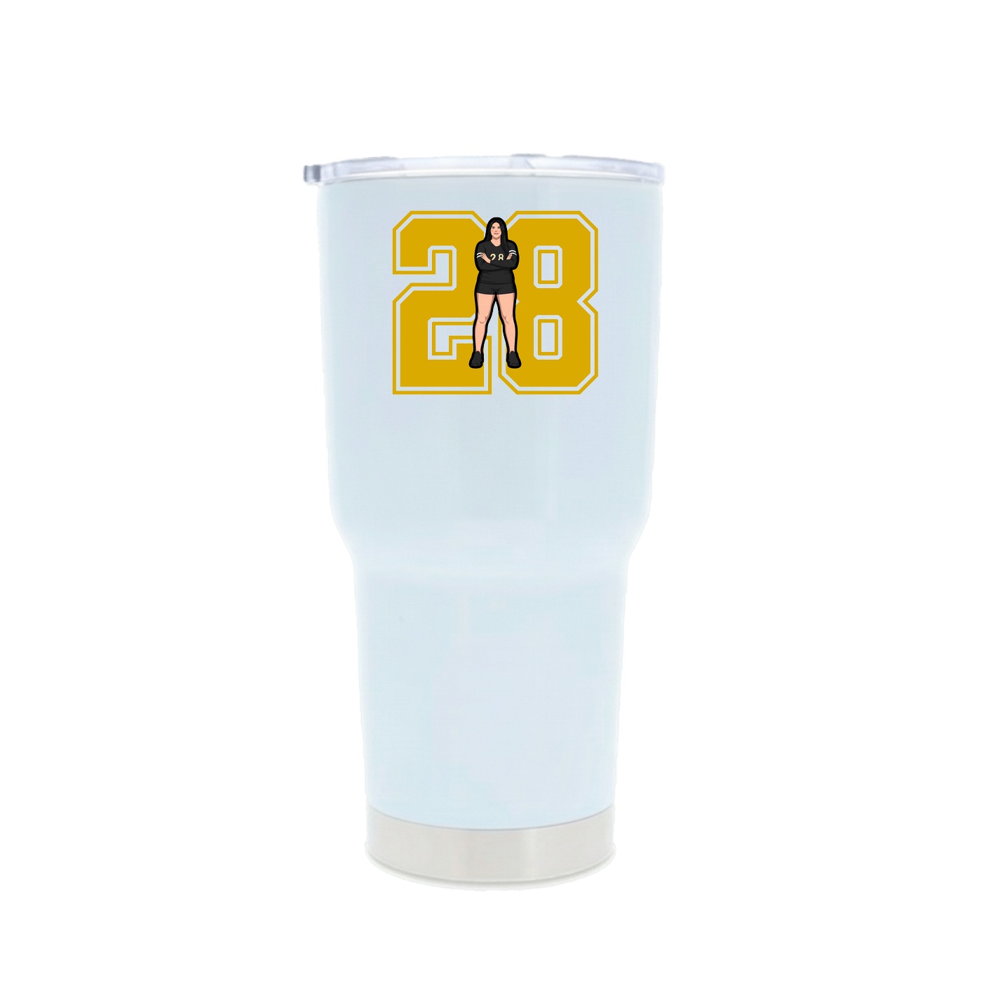 30oz Stainless Steel Tumbler — Number in White