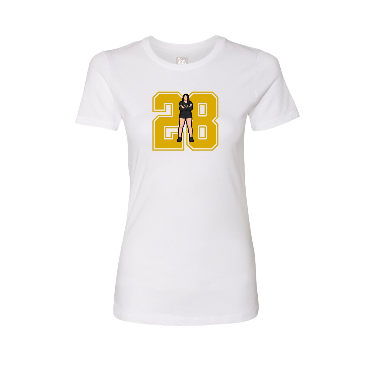 Womens Tee — Number in White