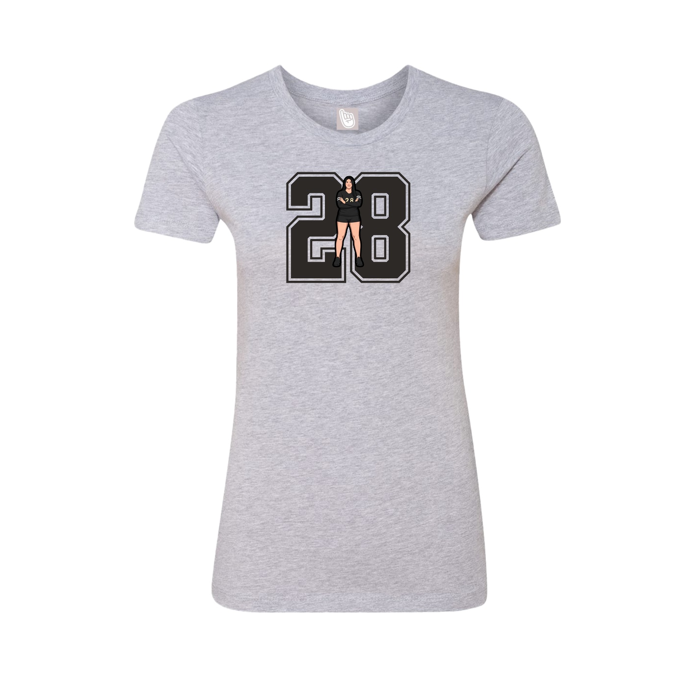 Fitted Women's Tee — Number in Grey
