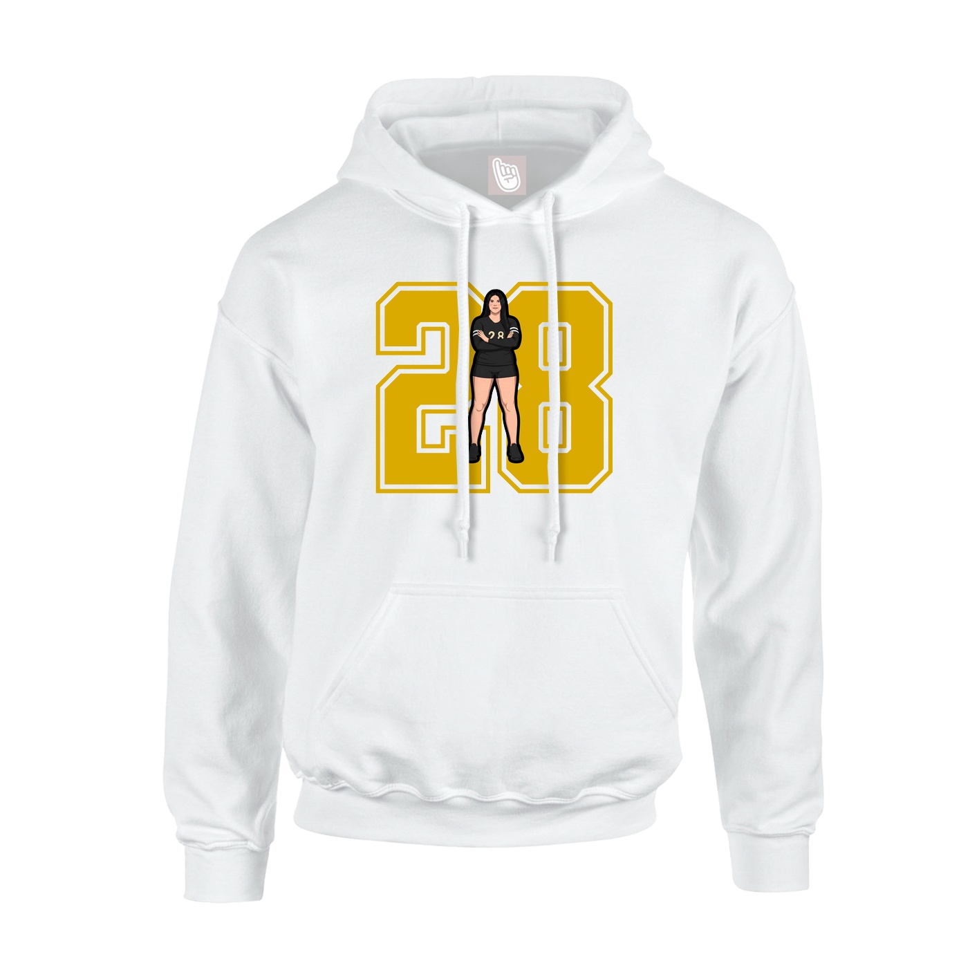 Hoodie — Number in White