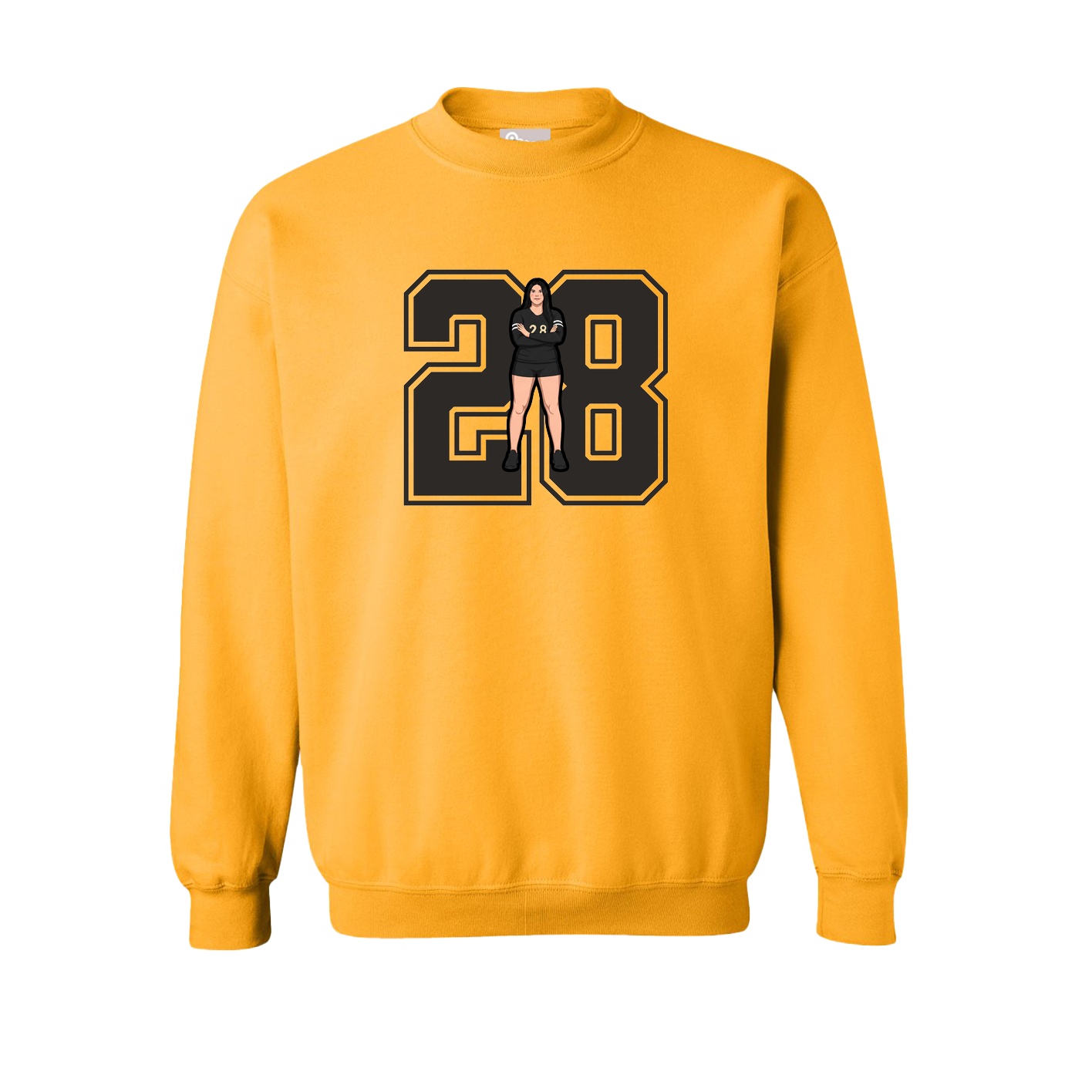 Fleece Crew — Number in Gold