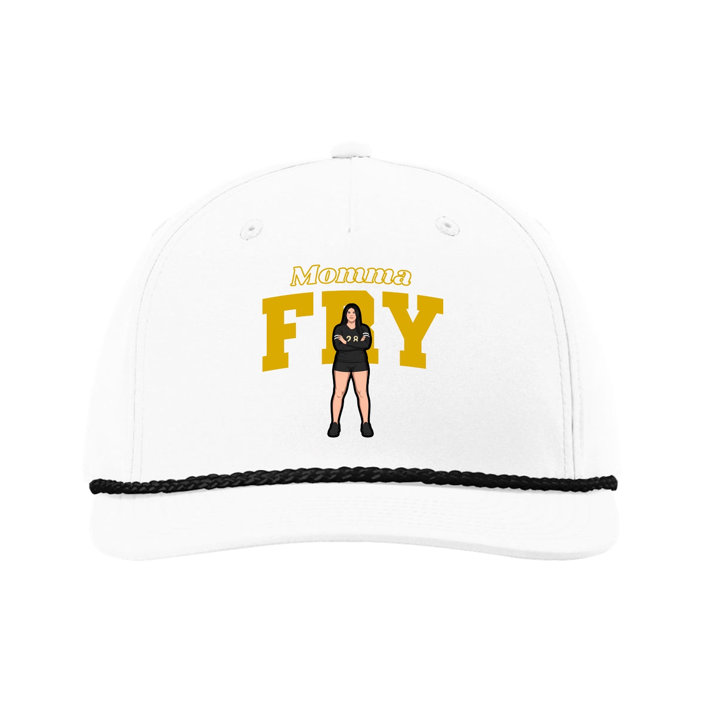 Five-Panel Classic Rope Cap — Mothers Day Block in White