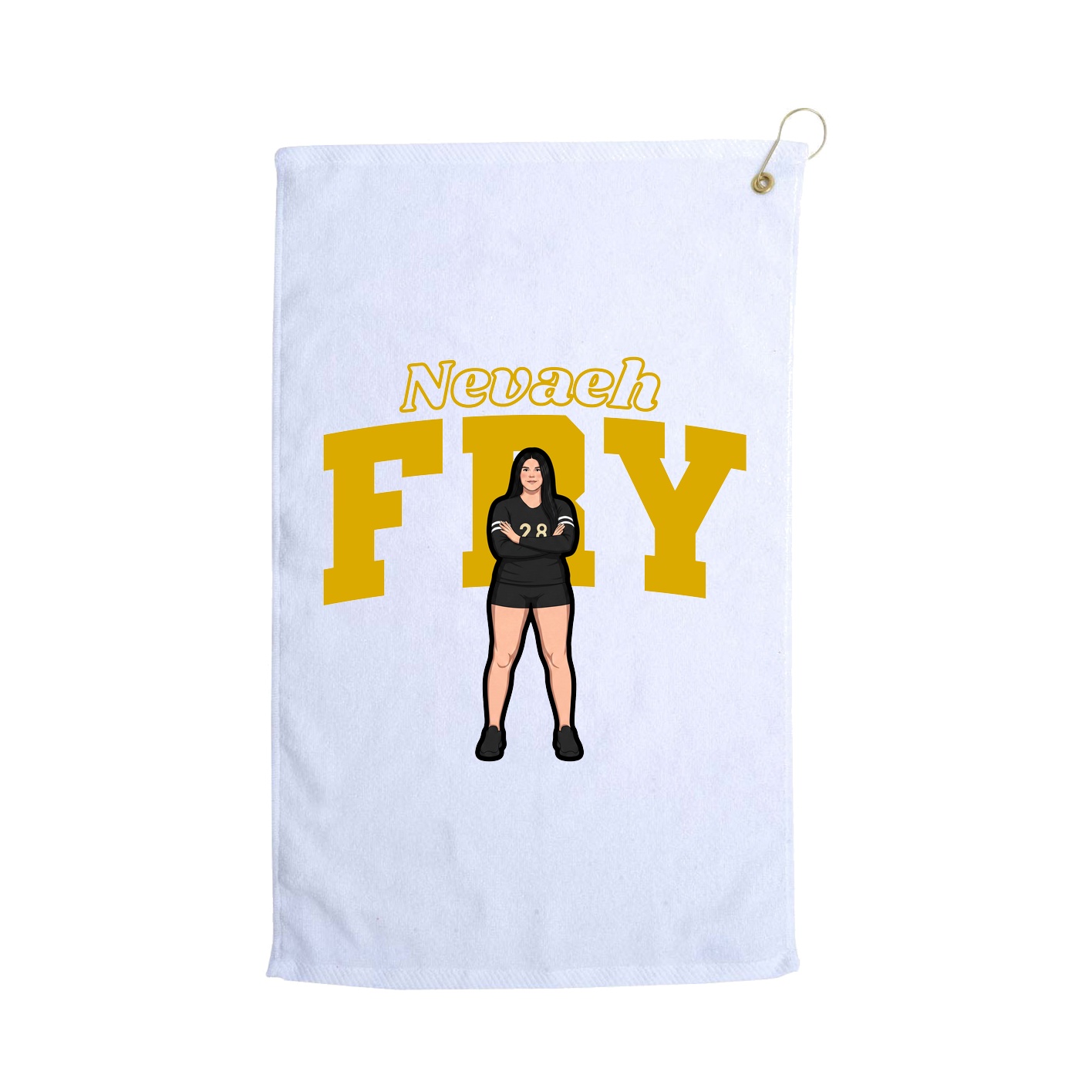 Golf Towel — Name Arch in White