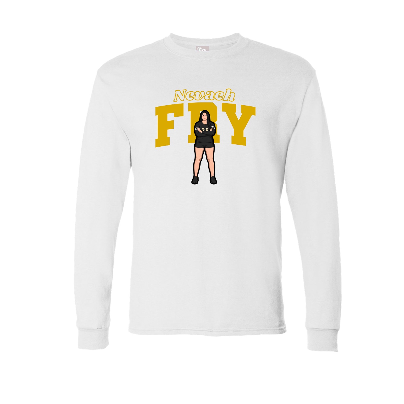 Long Sleeve Tee — Name Arch in White