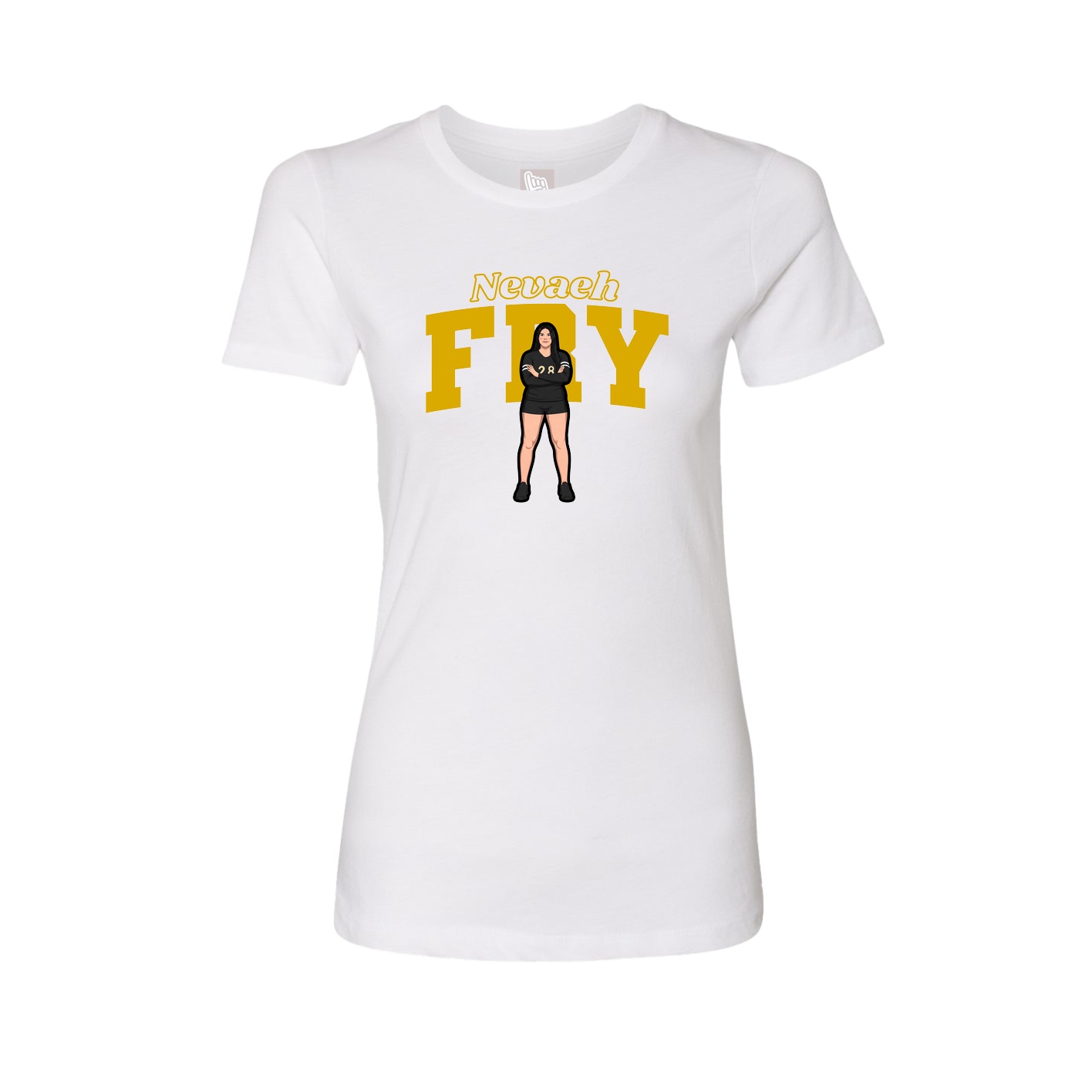 Womens Tee — Name Arch in White