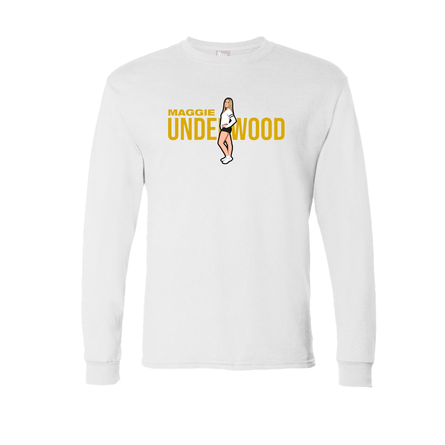 Long Sleeve Tee — Player Name in White