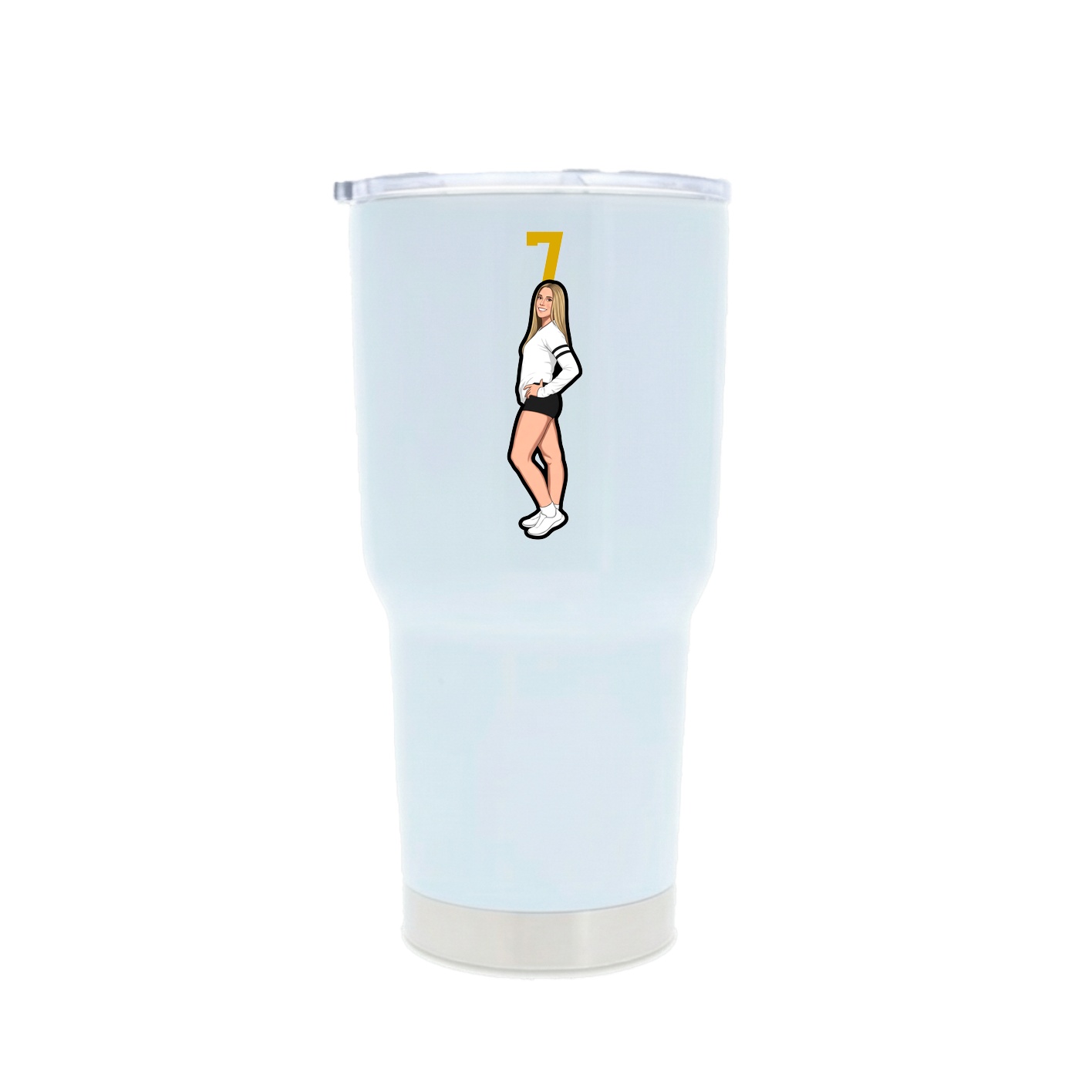 30oz Stainless Steel Tumbler — Number Top in White