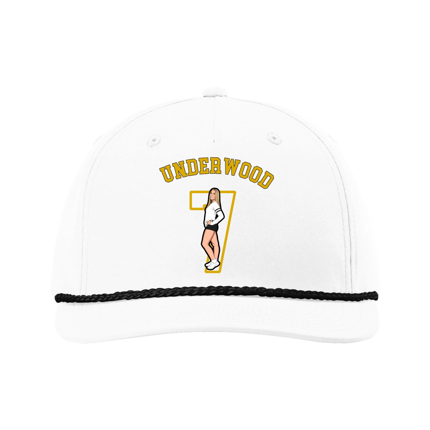 Five-Panel Classic Rope Cap — Shirsey Arch in White