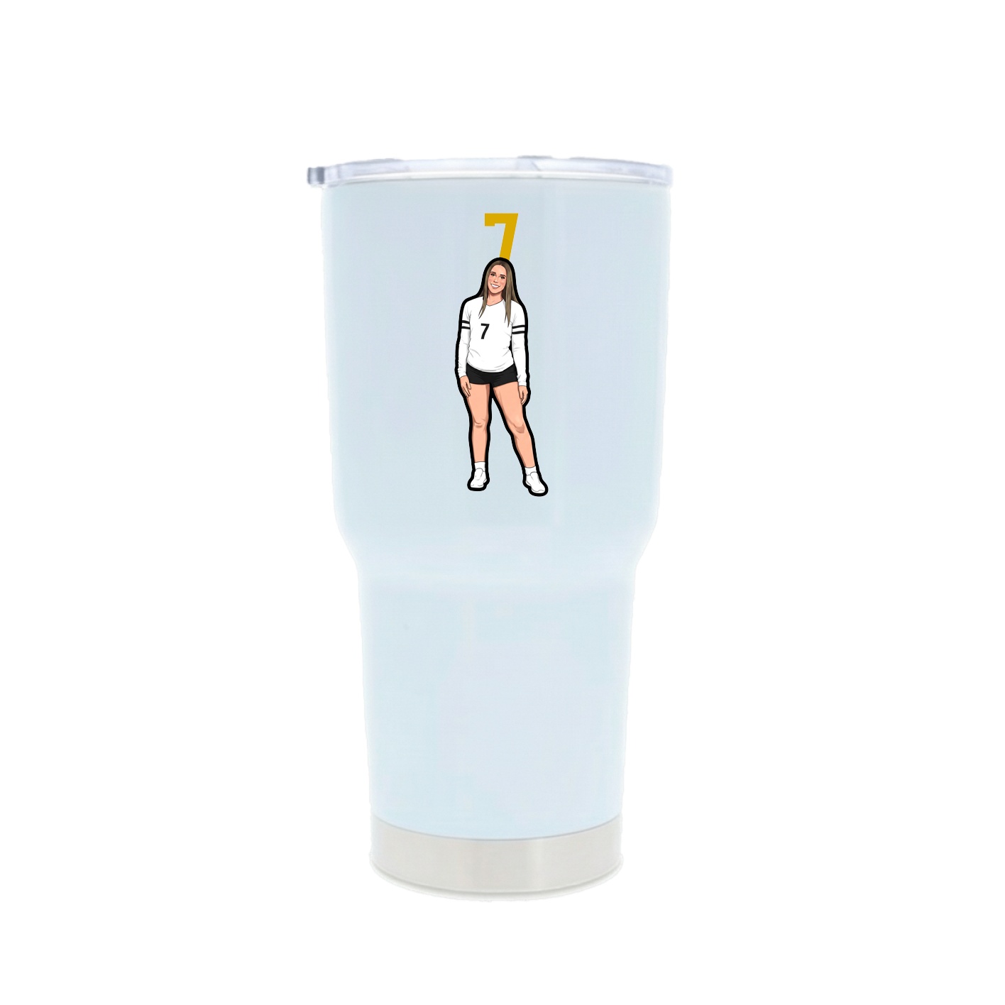 30oz Stainless Steel Tumbler — Number Top in White