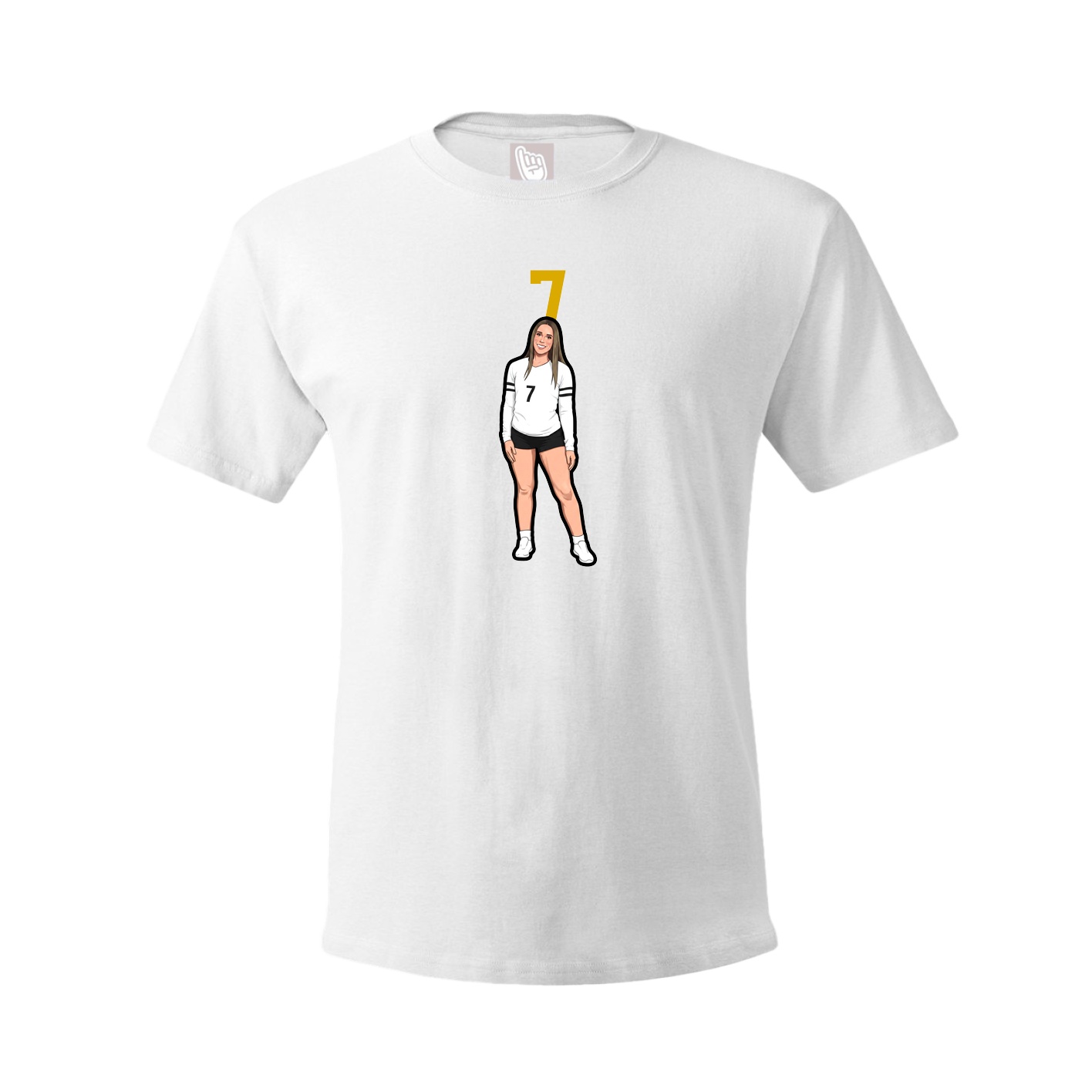 Youth Tee — Number Top in White