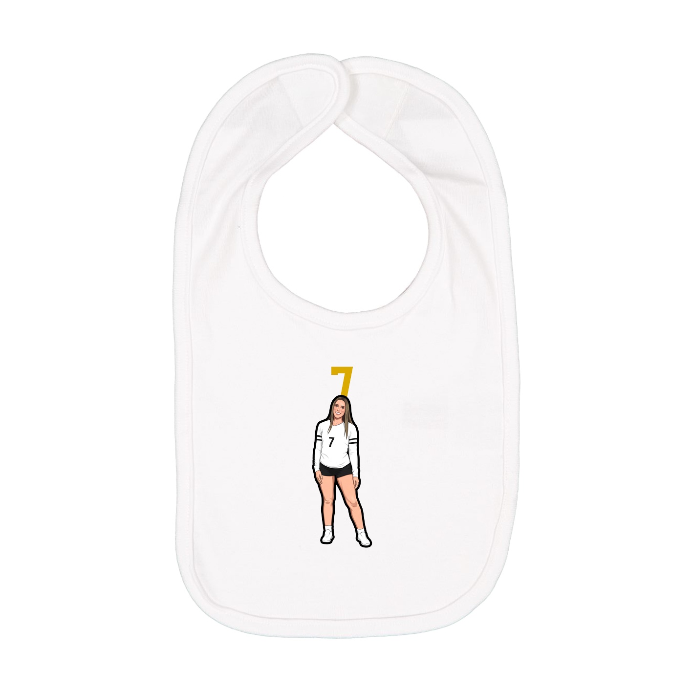 Infant Bib — Number Top in White
