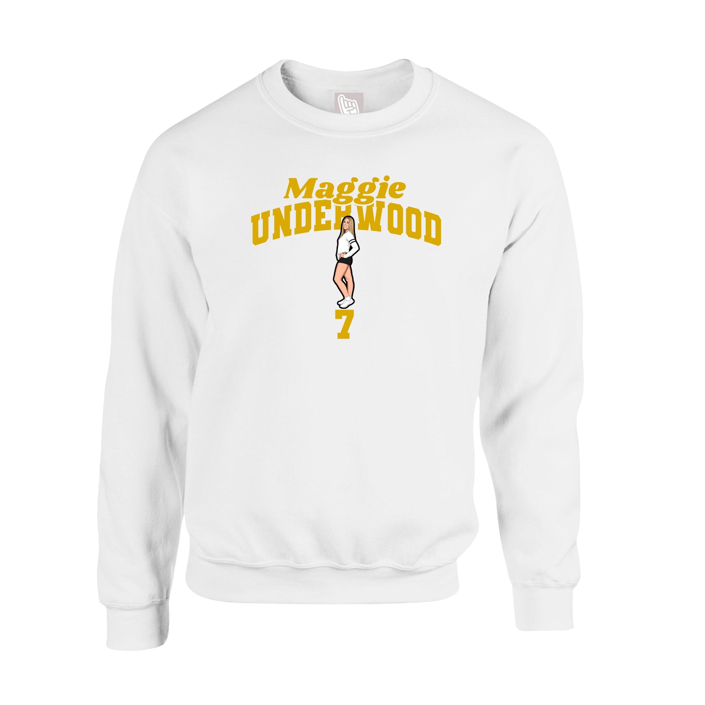 Fleece Crew — Signature Arch in White