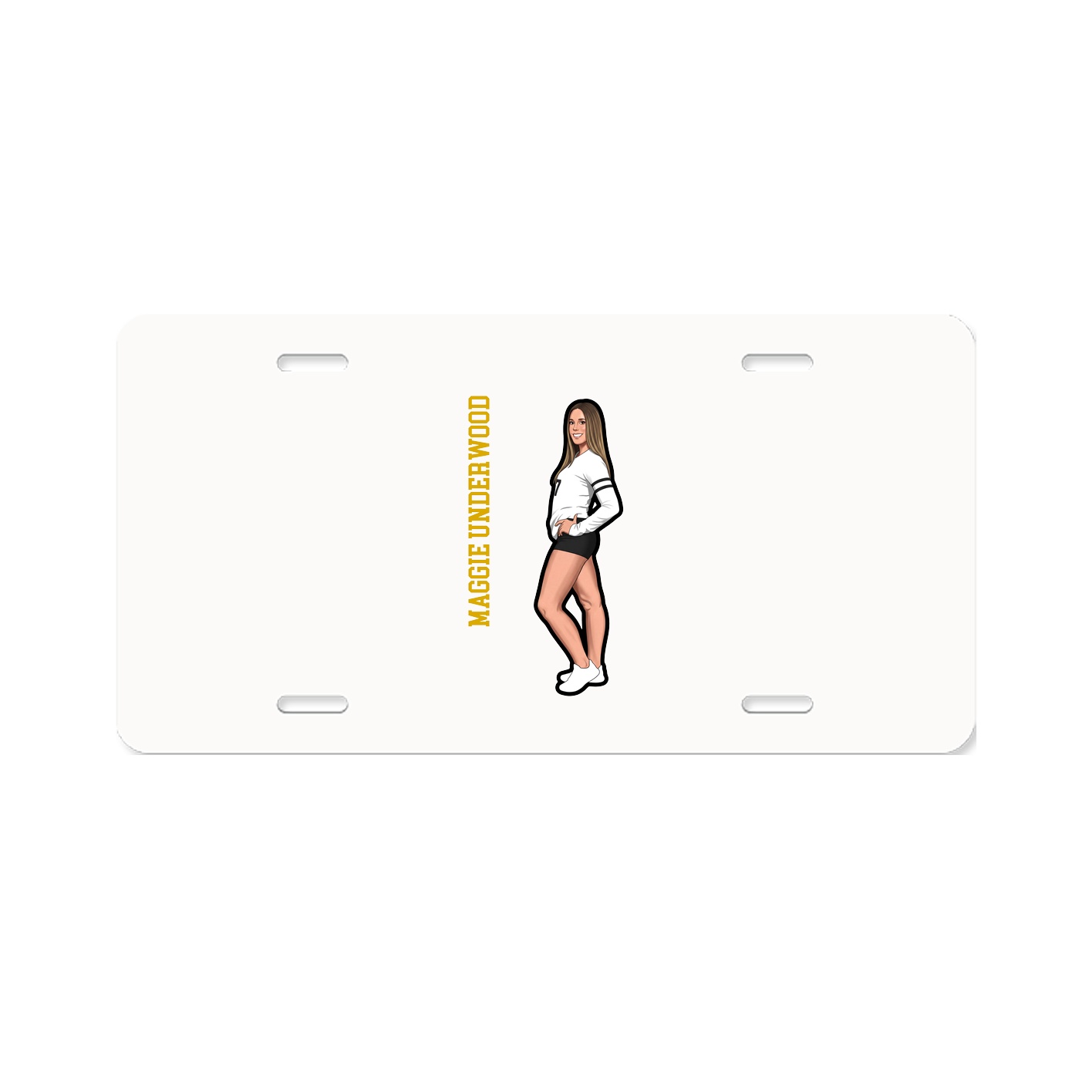 License Plate — Name Vertical in Classic