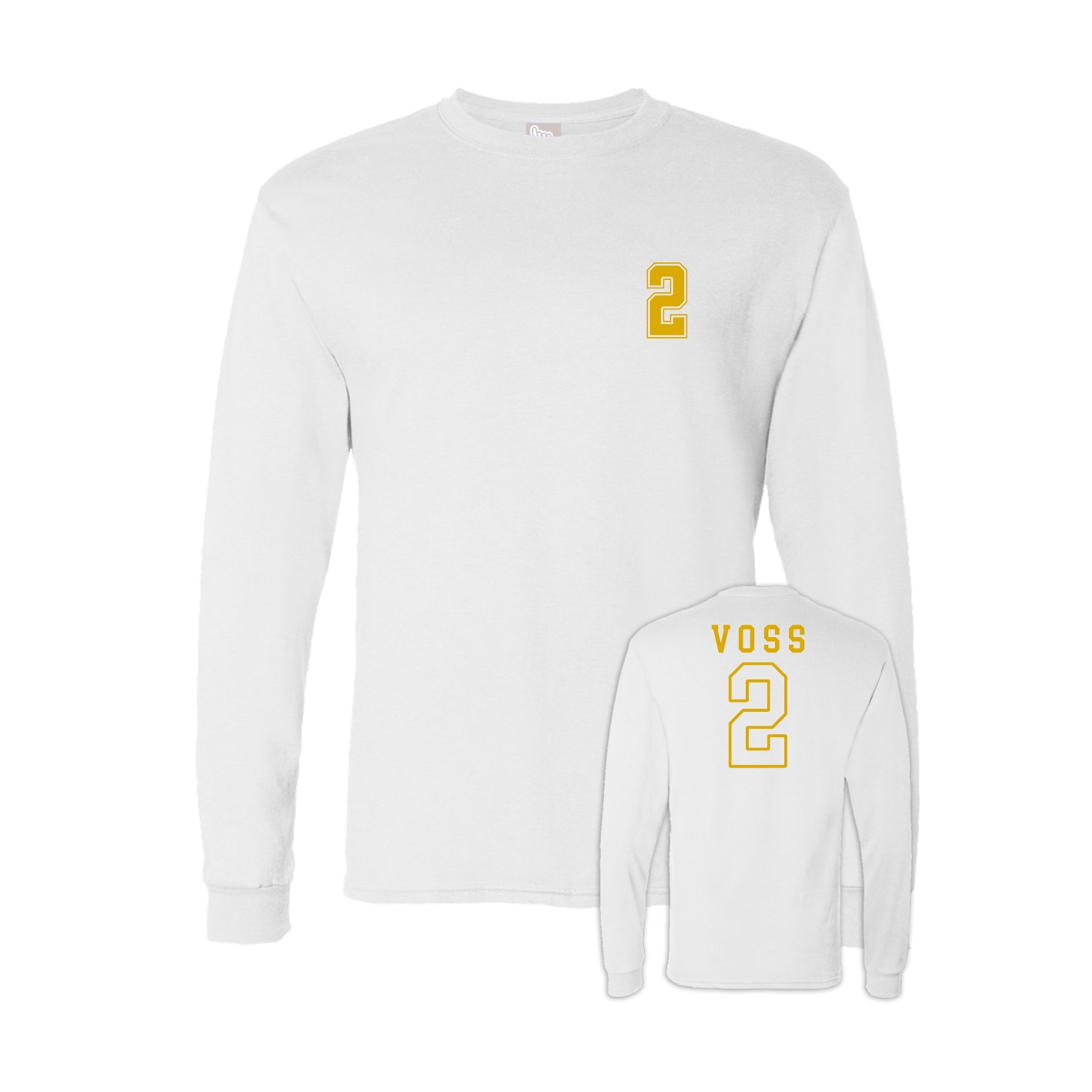 Long Sleeve Tee — Chest Back in White