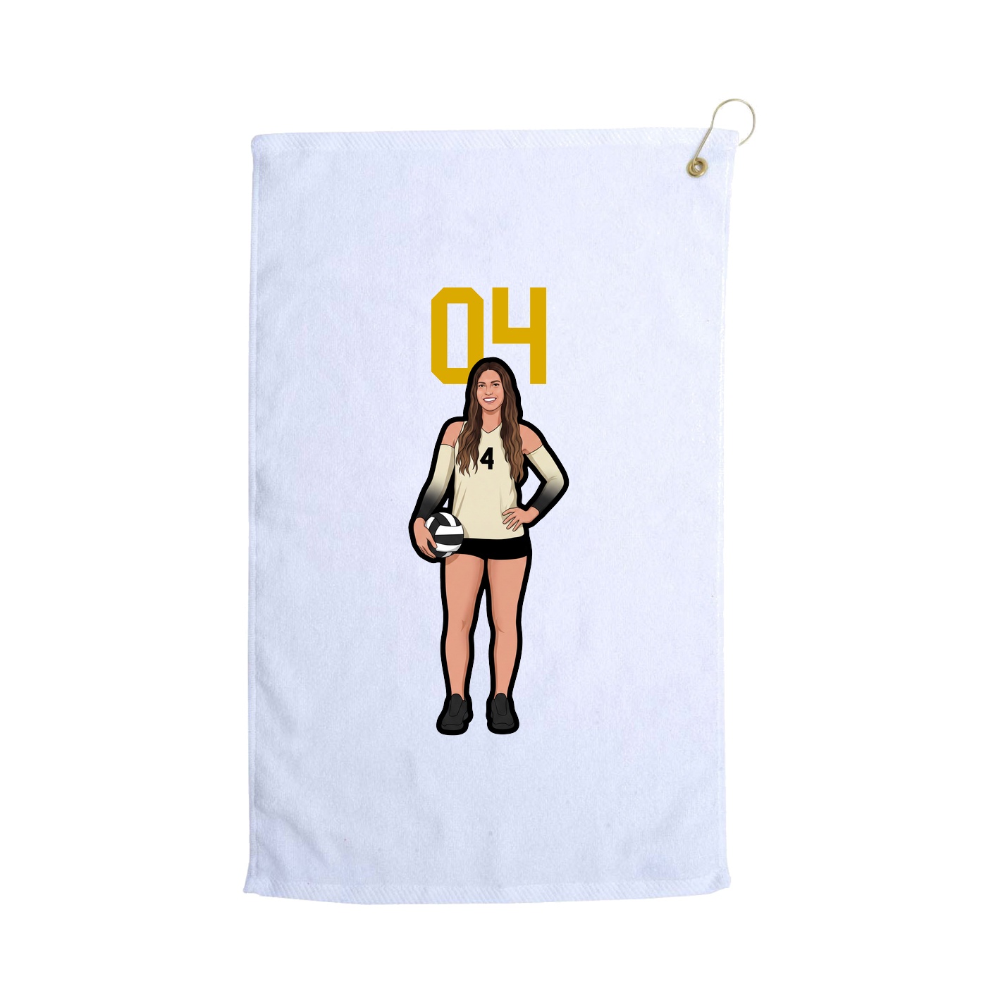 Golf Towel — Number Top in White