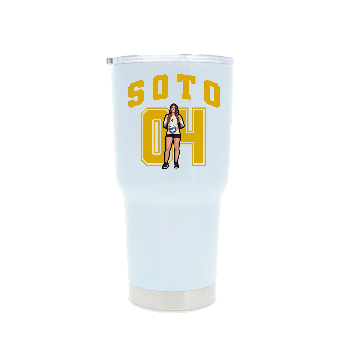 30oz Stainless Steel Tumbler — Number in White