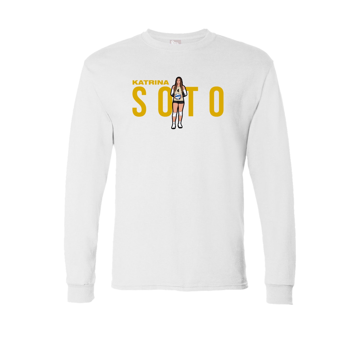 Long Sleeve Tee — Player Name in White