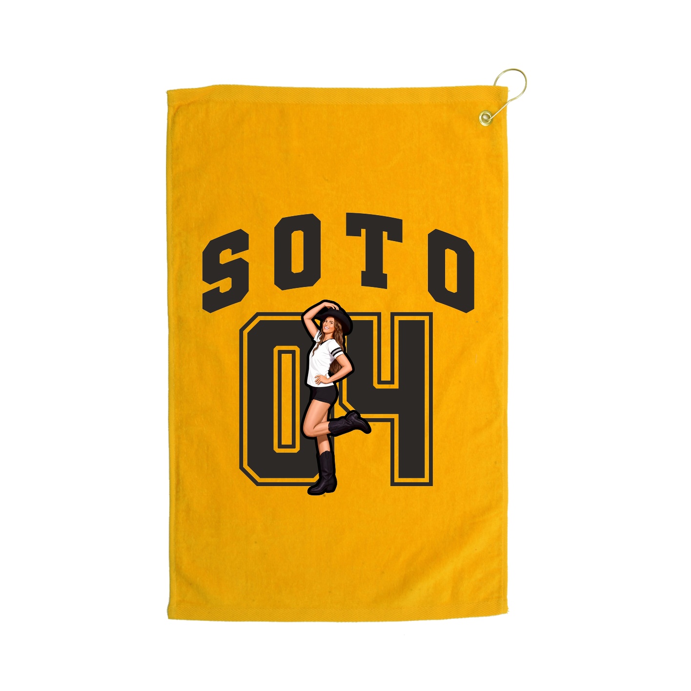 Golf Towel — Number in Gold
