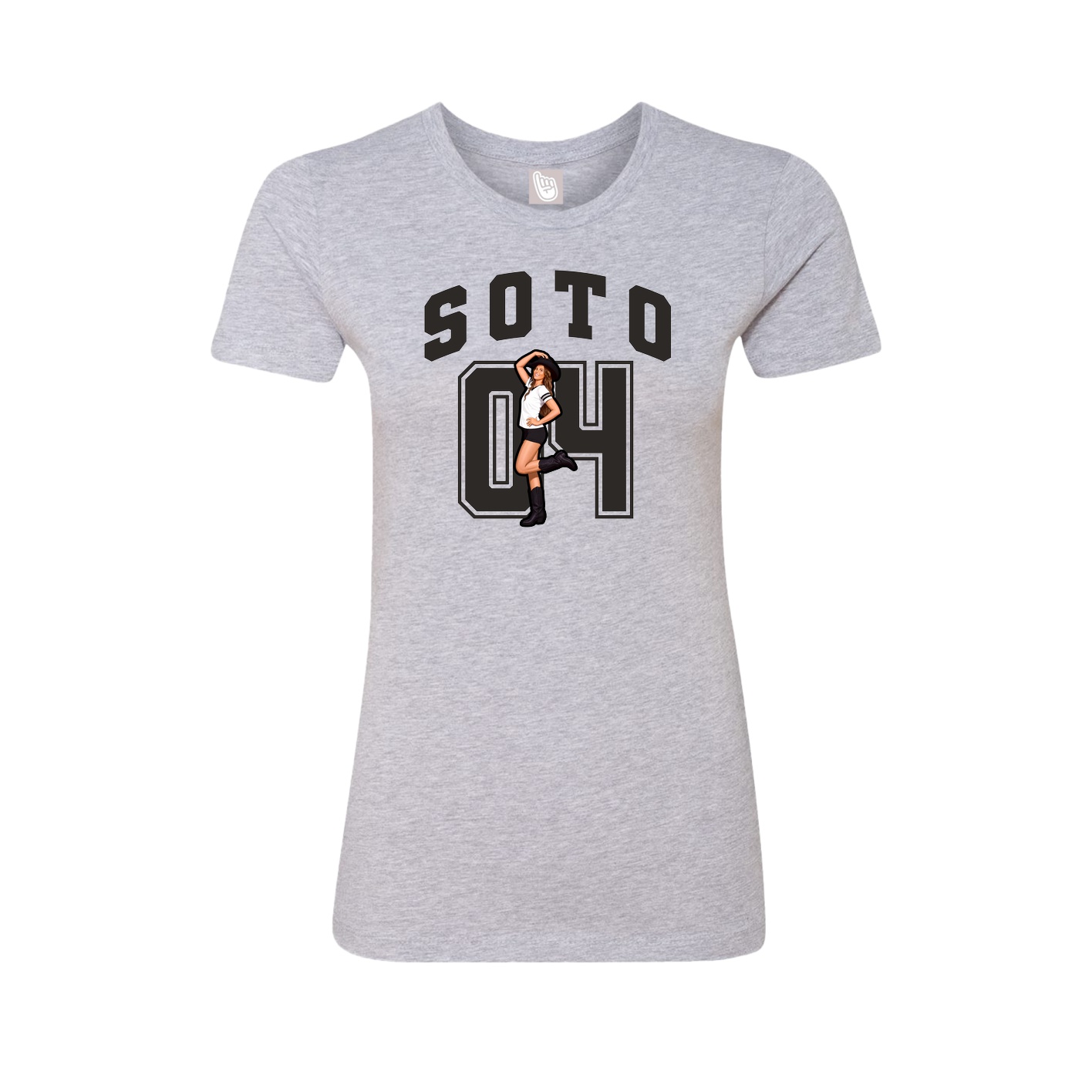 Fitted Women's Tee — Number in Grey