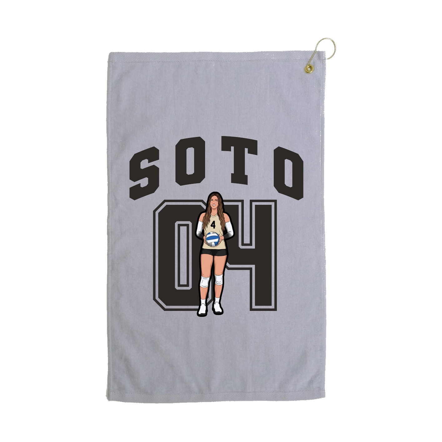 Golf Towel — Number in Grey