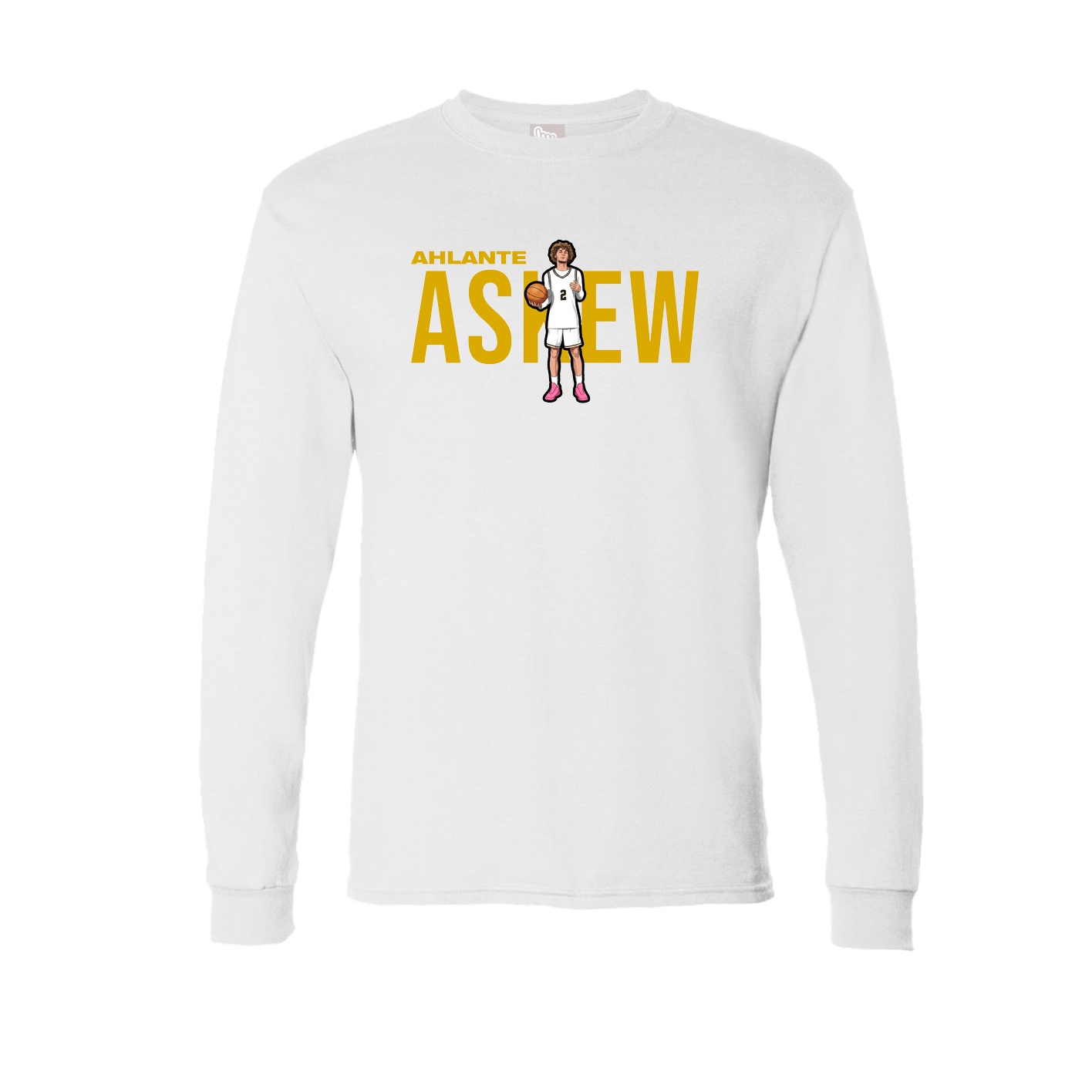 Long Sleeve Tee — Player Name in White