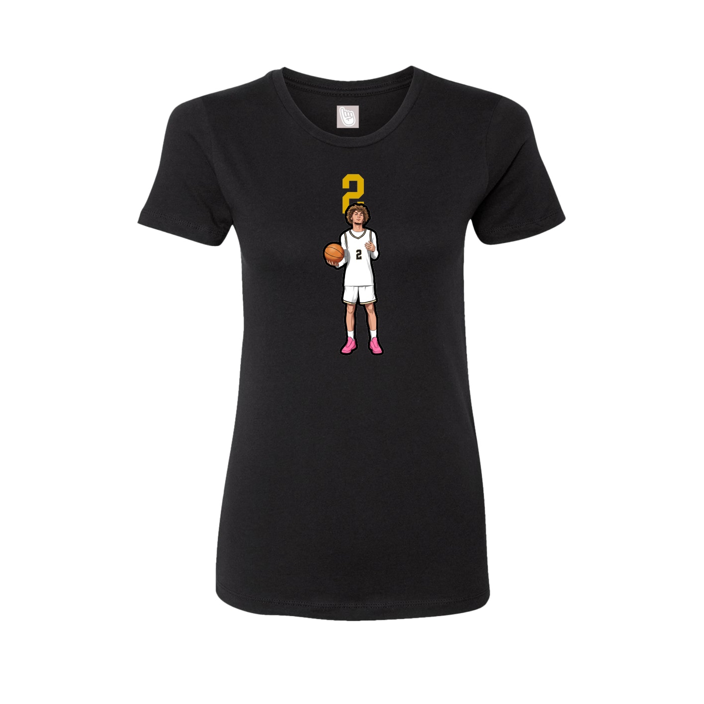 Fitted Women's Tee — Number Top in Black