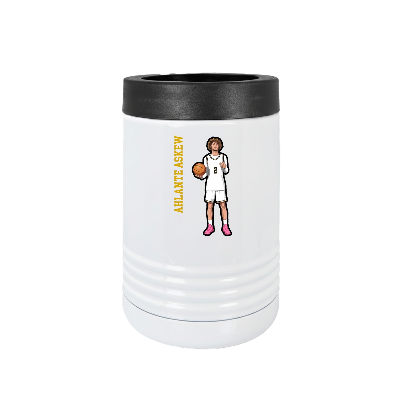 Beverage Holder — Name Vertical in White