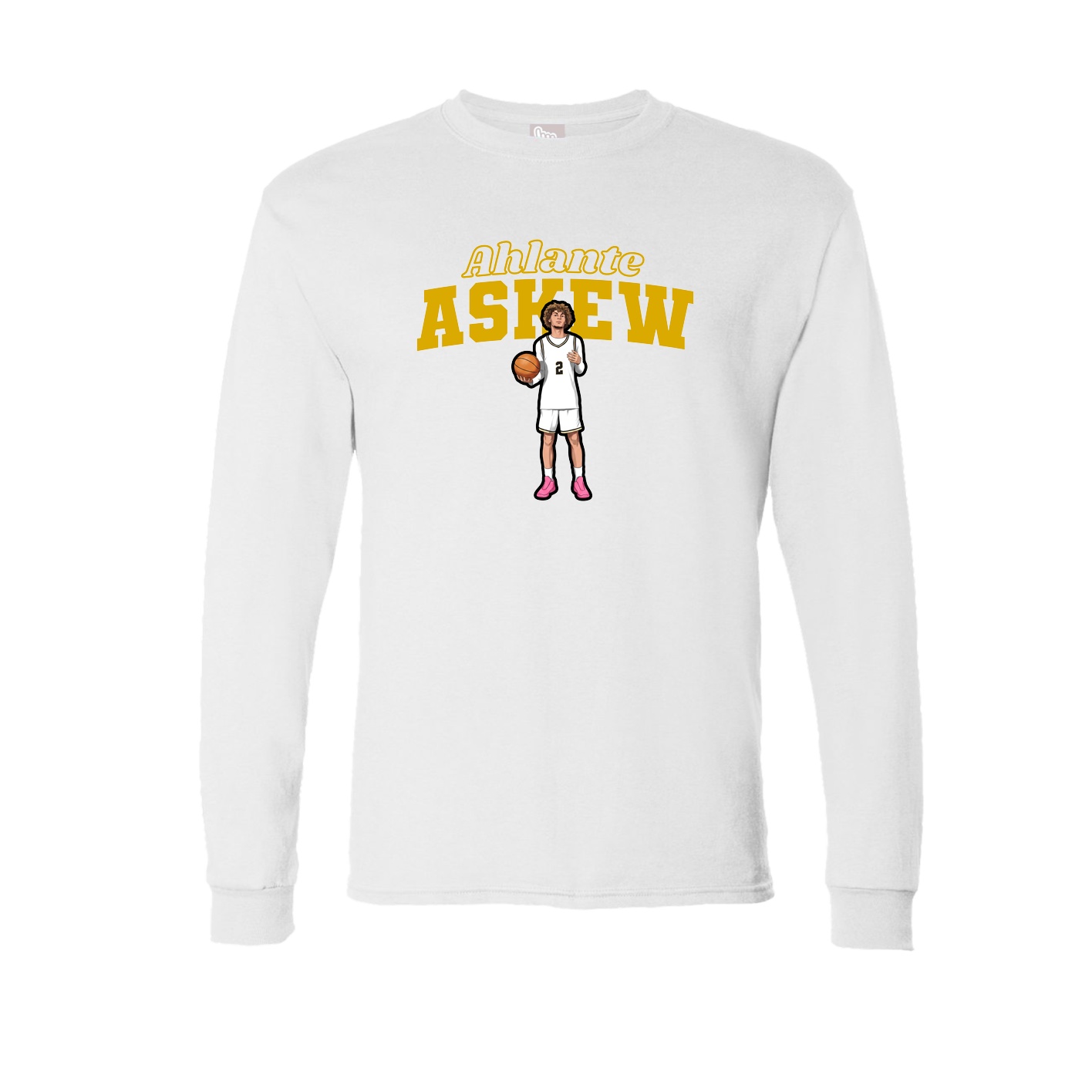 Long Sleeve Tee — Name Arch in White