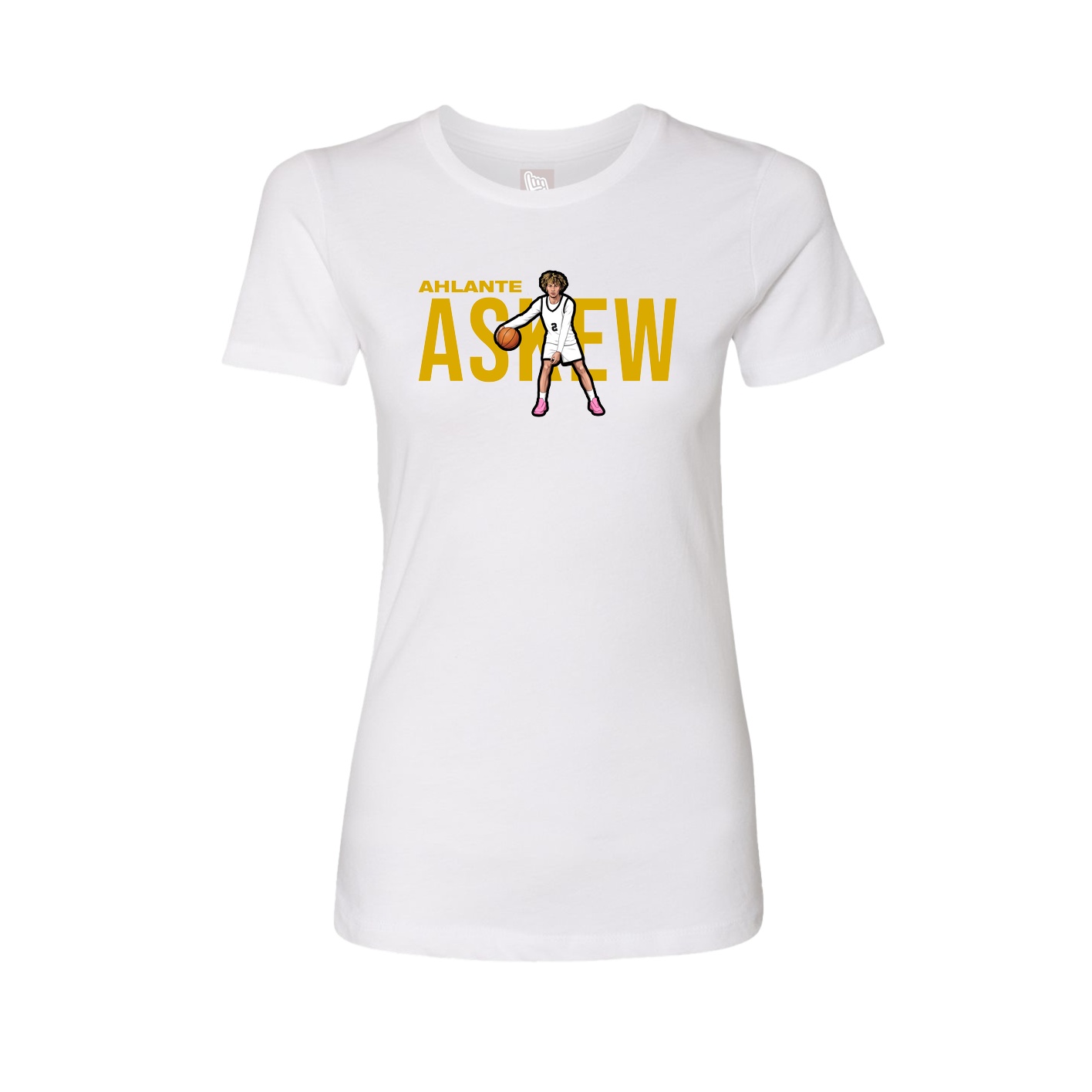 Fitted Women's Tee — Player Name in White