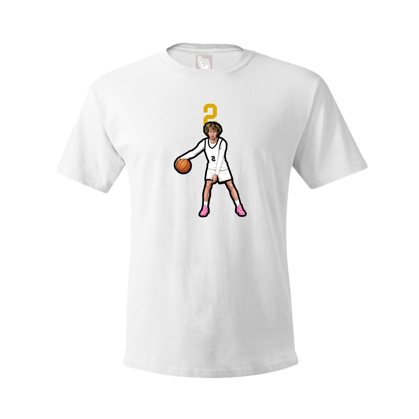 Youth Tee — Number Top in White