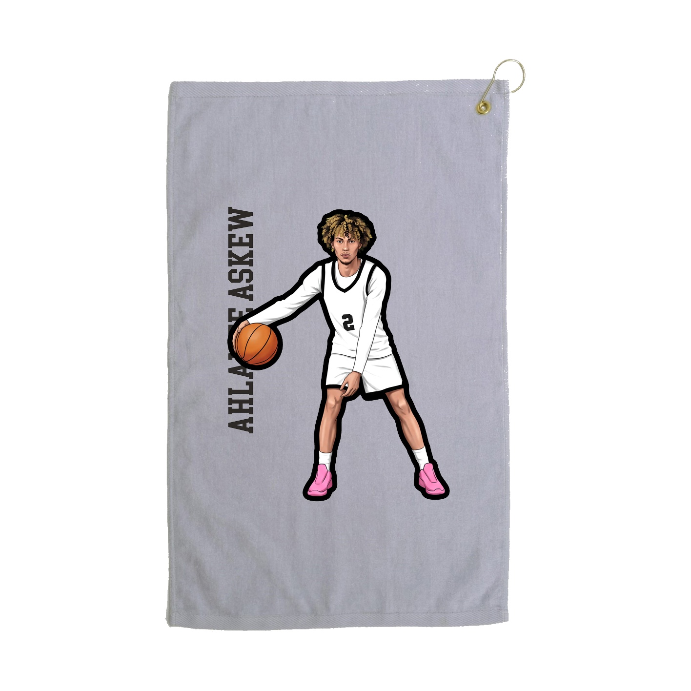 Golf Towel — Name Vertical in Grey