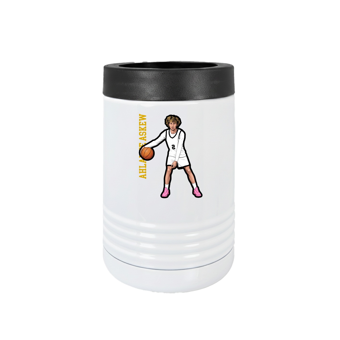 Beverage Holder — Name Vertical in White