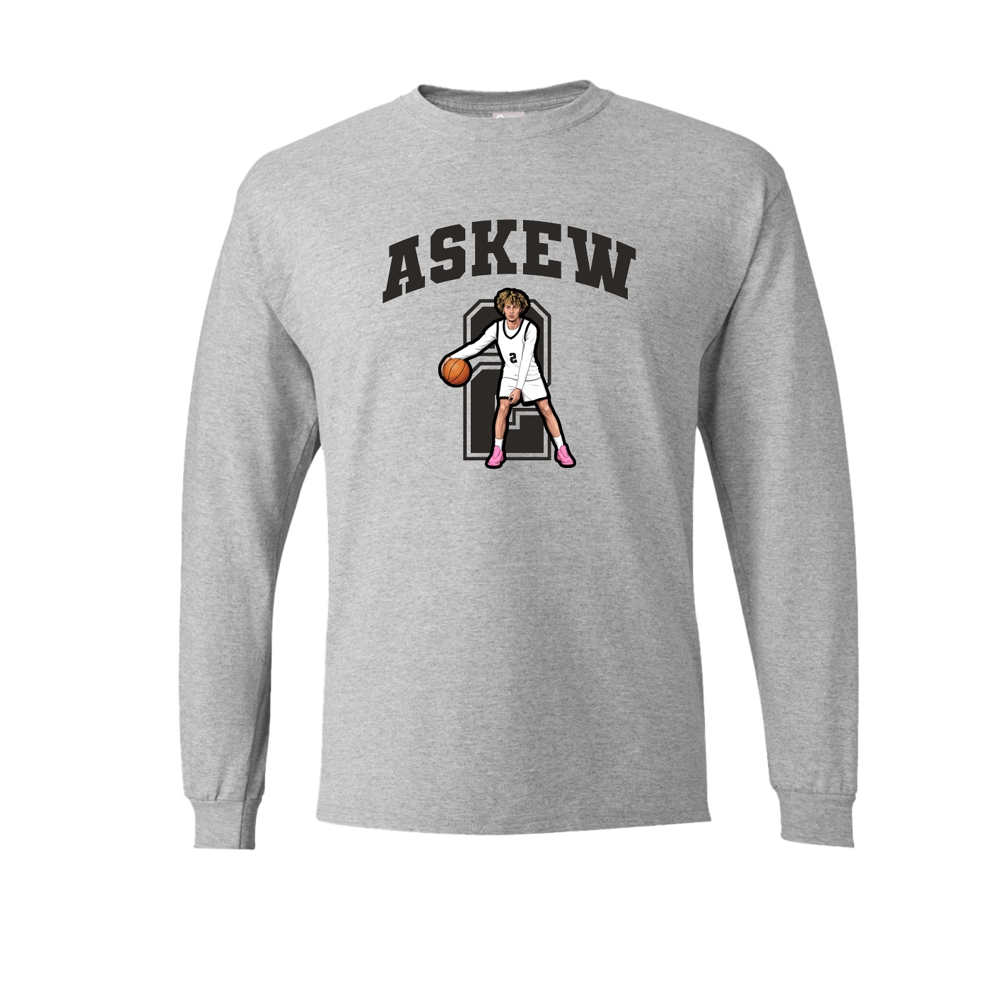 Long Sleeve Tee — Number in Grey