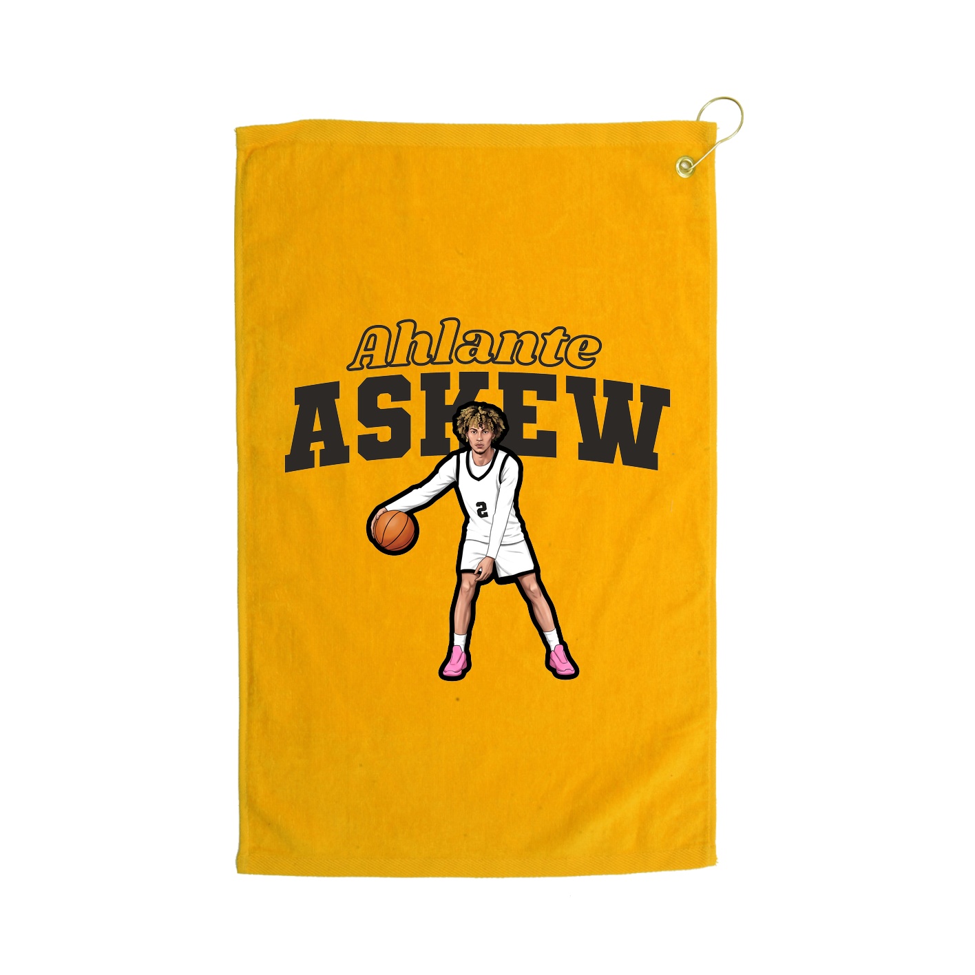 Golf Towel — Name Arch in Gold
