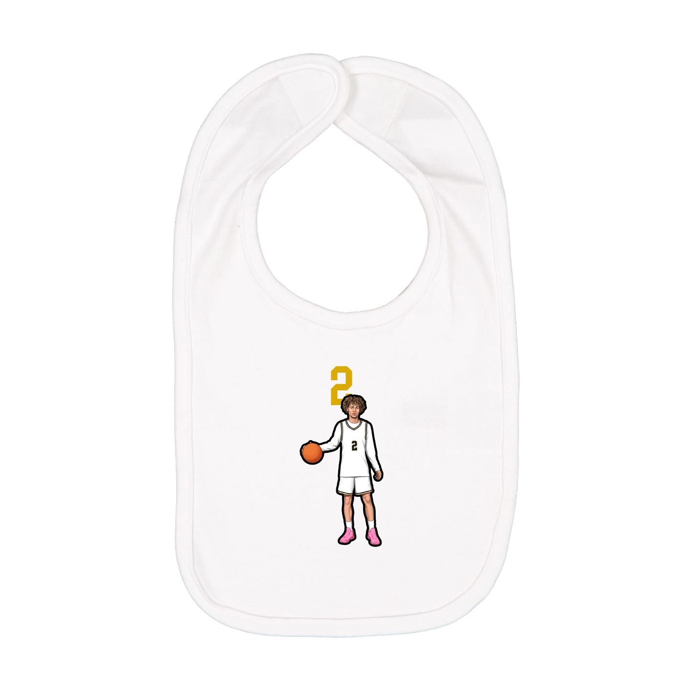 Infant Bib — Number Top in White