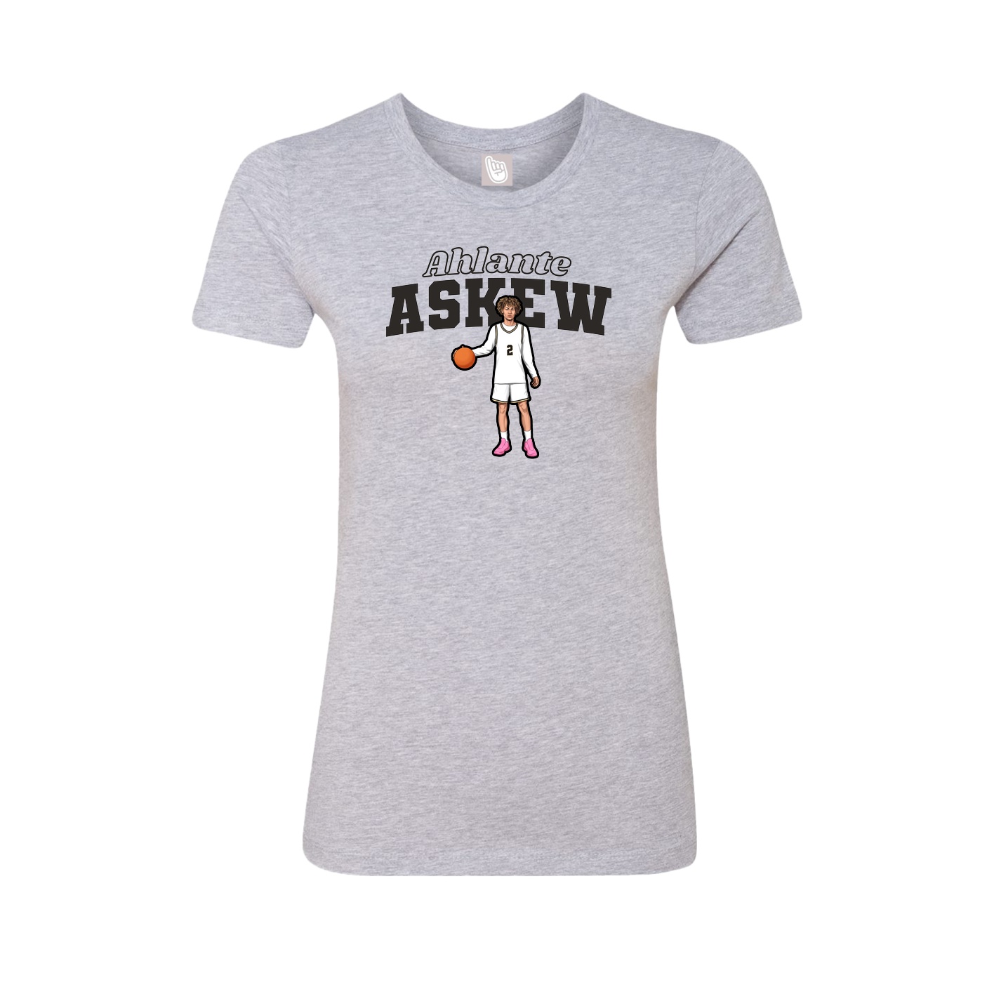 Fitted Women's Tee — Name Arch in Grey