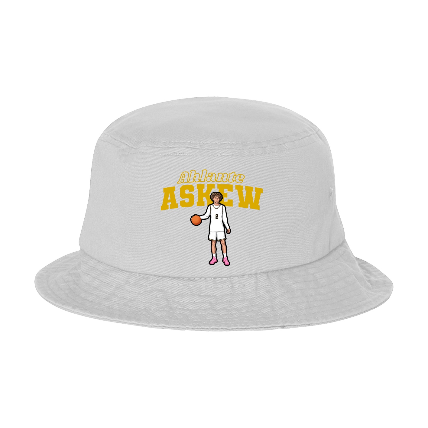 Bucket Cap — Name Arch in White