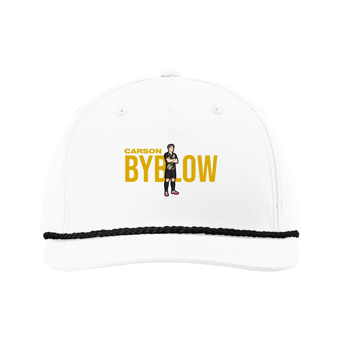 Five-Panel Classic Rope Cap — Player Name in White