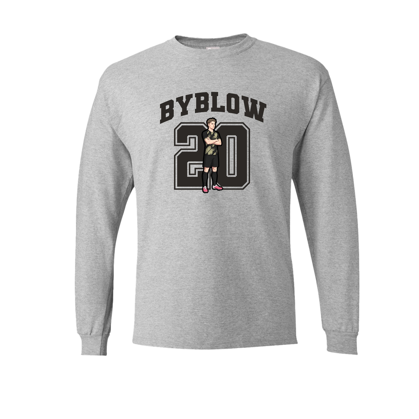 Long Sleeve Tee — Number in Grey