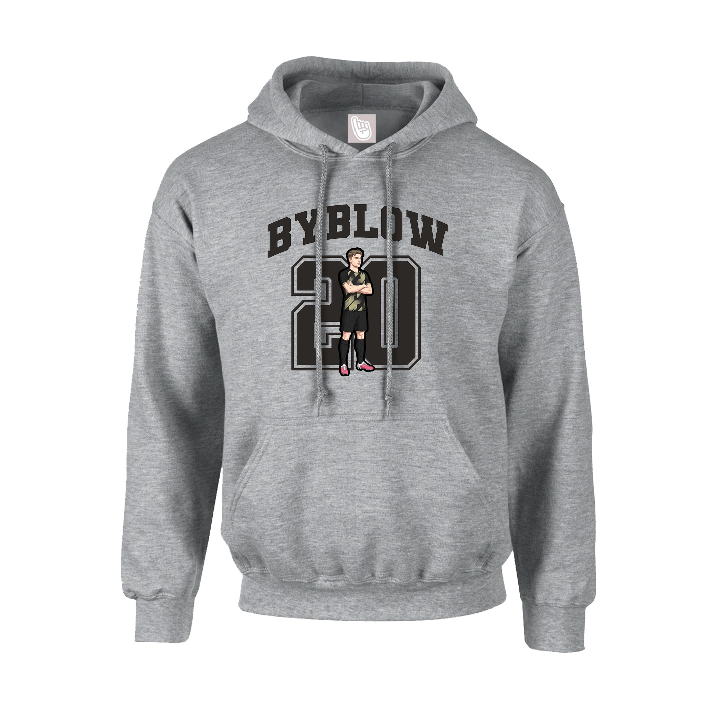 Youth Hoodie — Number in Grey
