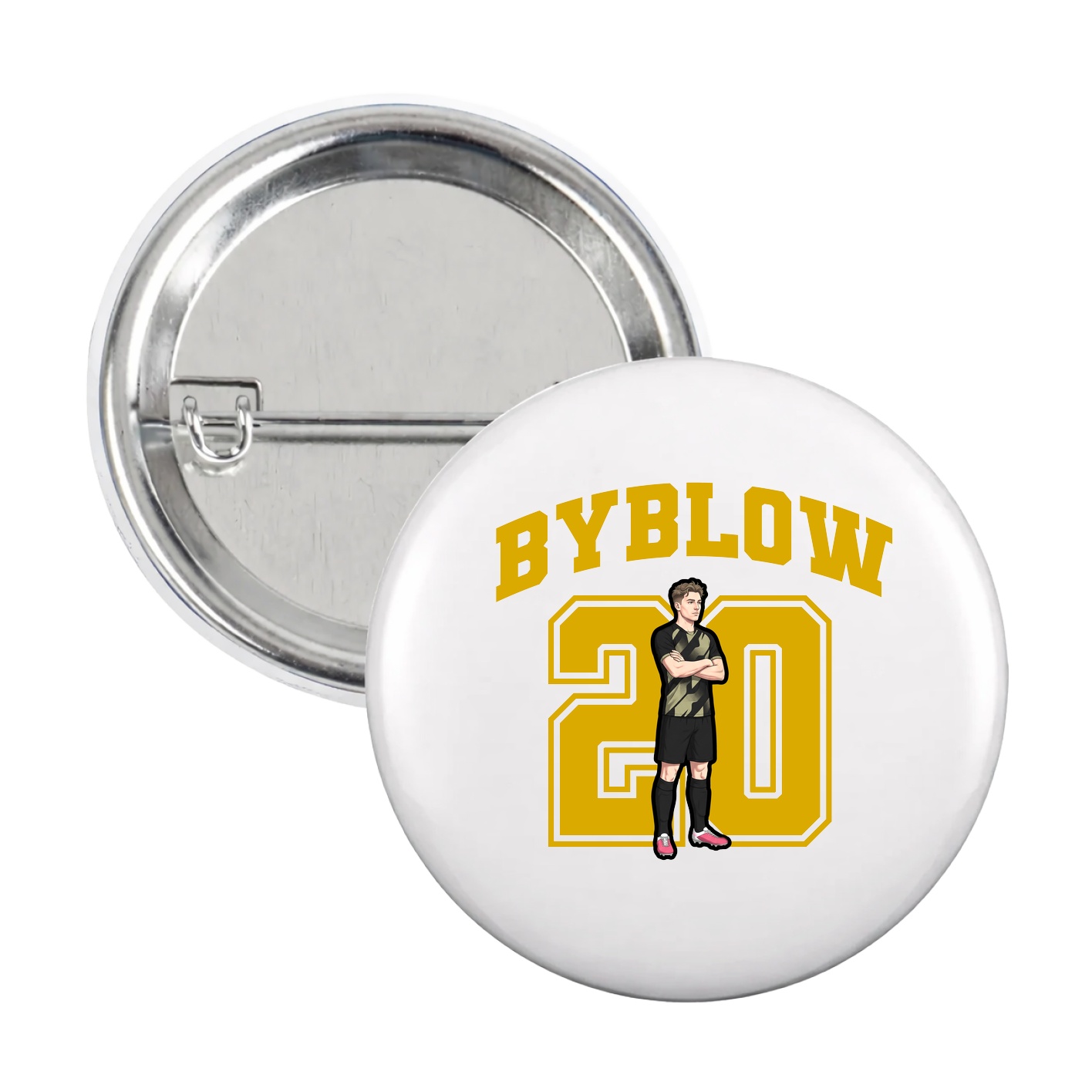 Game Day Button — Number in White