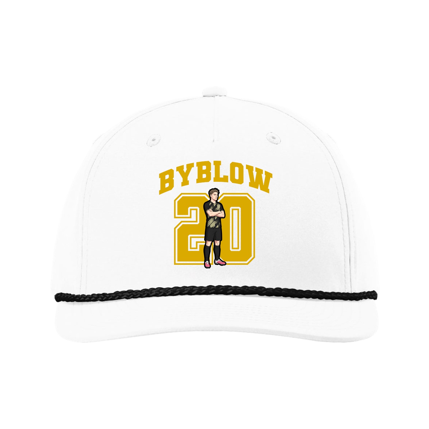 Five-Panel Classic Rope Cap — Number in White