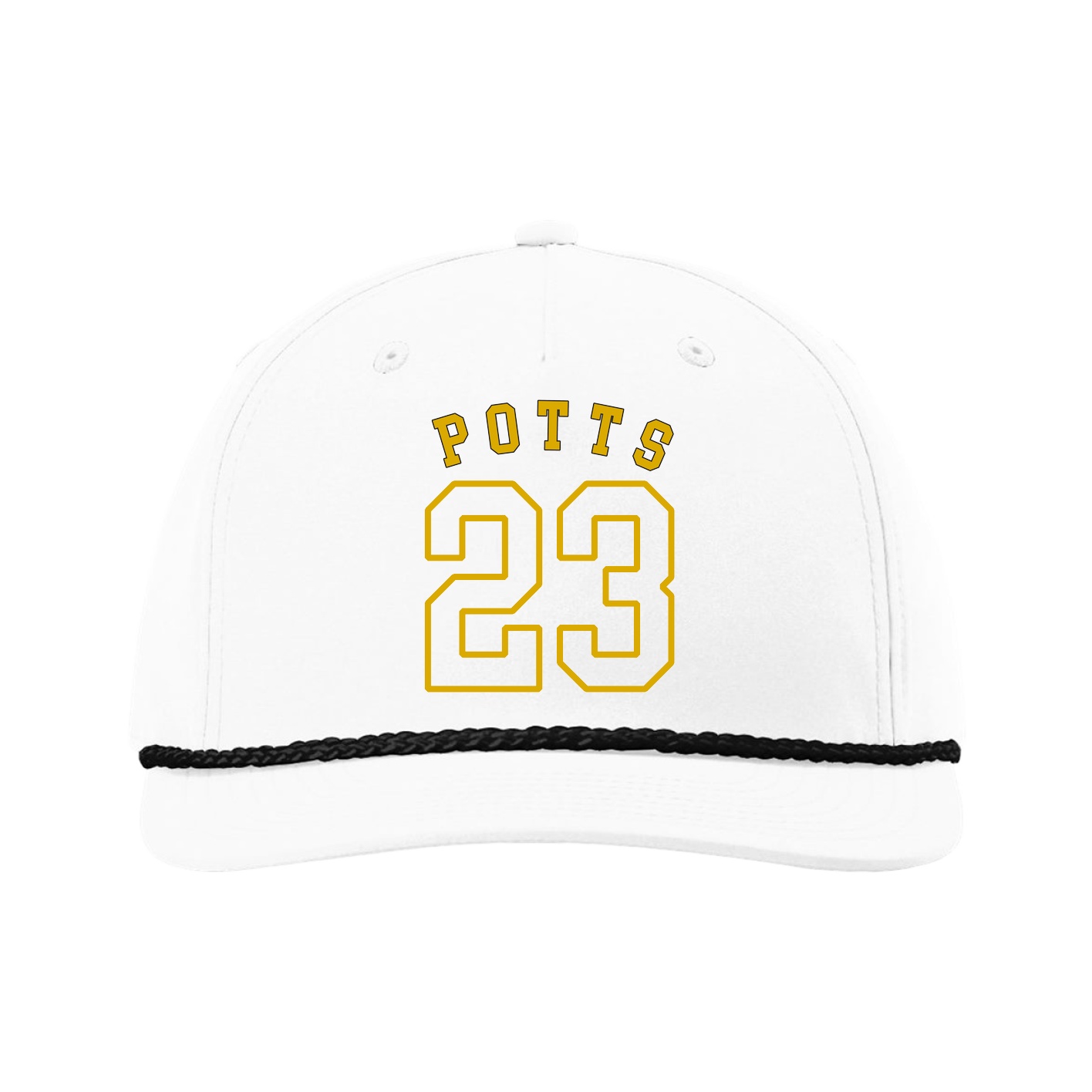 Five-Panel Classic Rope Cap — Shirsey Arch in White