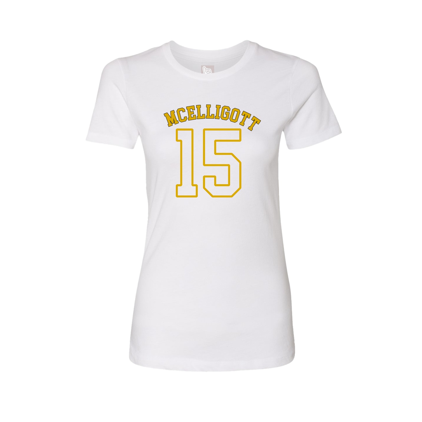 Fitted Women's Tee — Shirsey Arch in White
