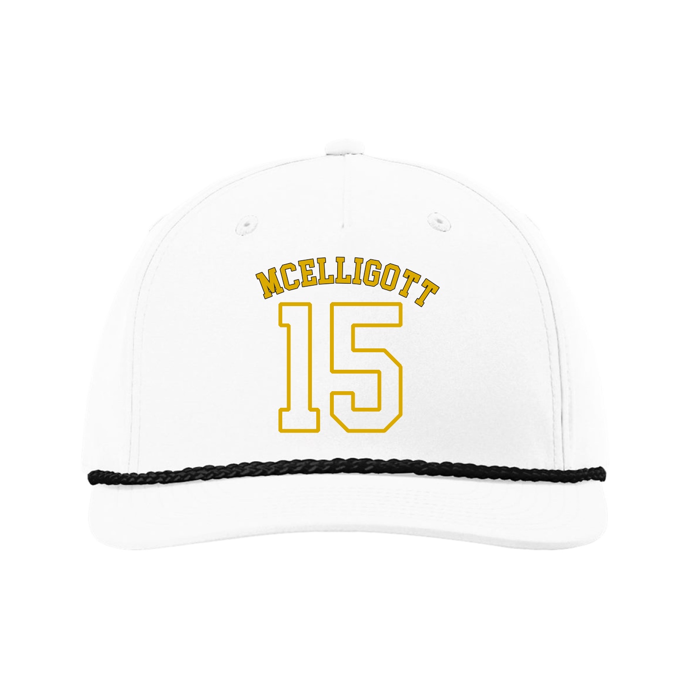 Five-Panel Classic Rope Cap — Shirsey Arch in White