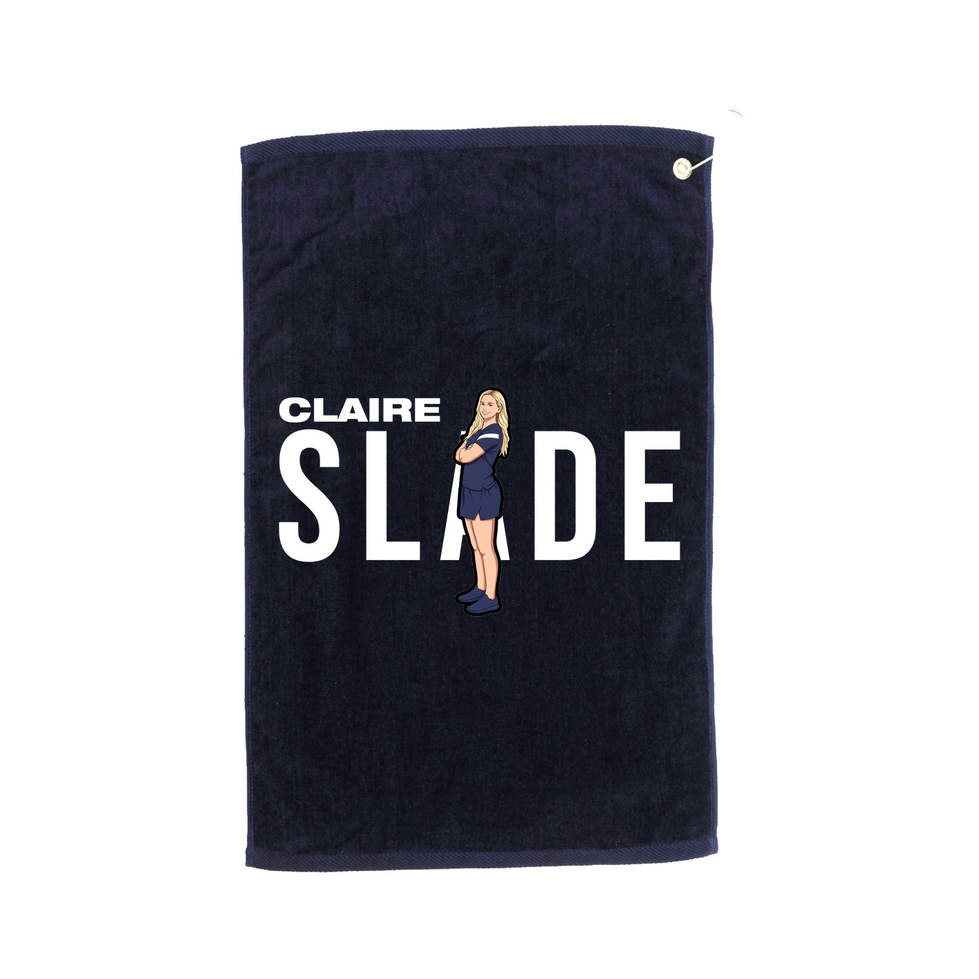 Golf Towel — Player Name in Navy
