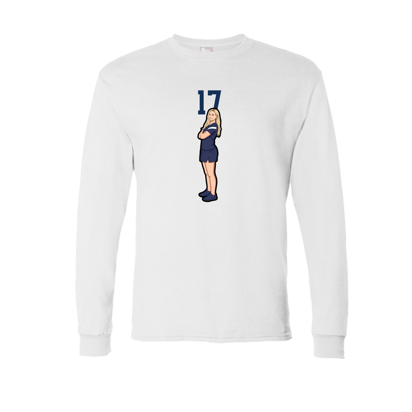 Long Sleeve Tee — Number Top in White
