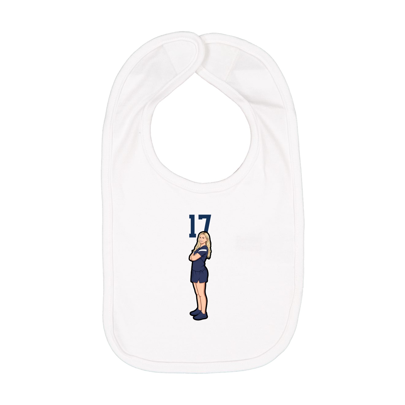 Infant Bib — Number Top in White