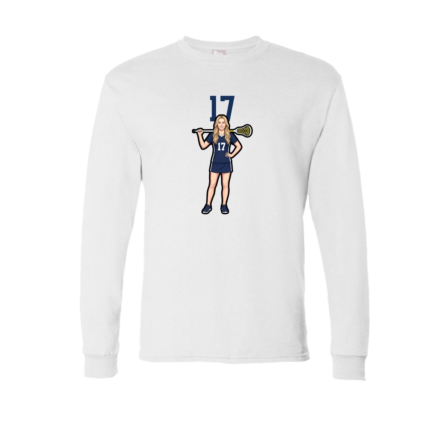 Long Sleeve Tee — Number Top in White
