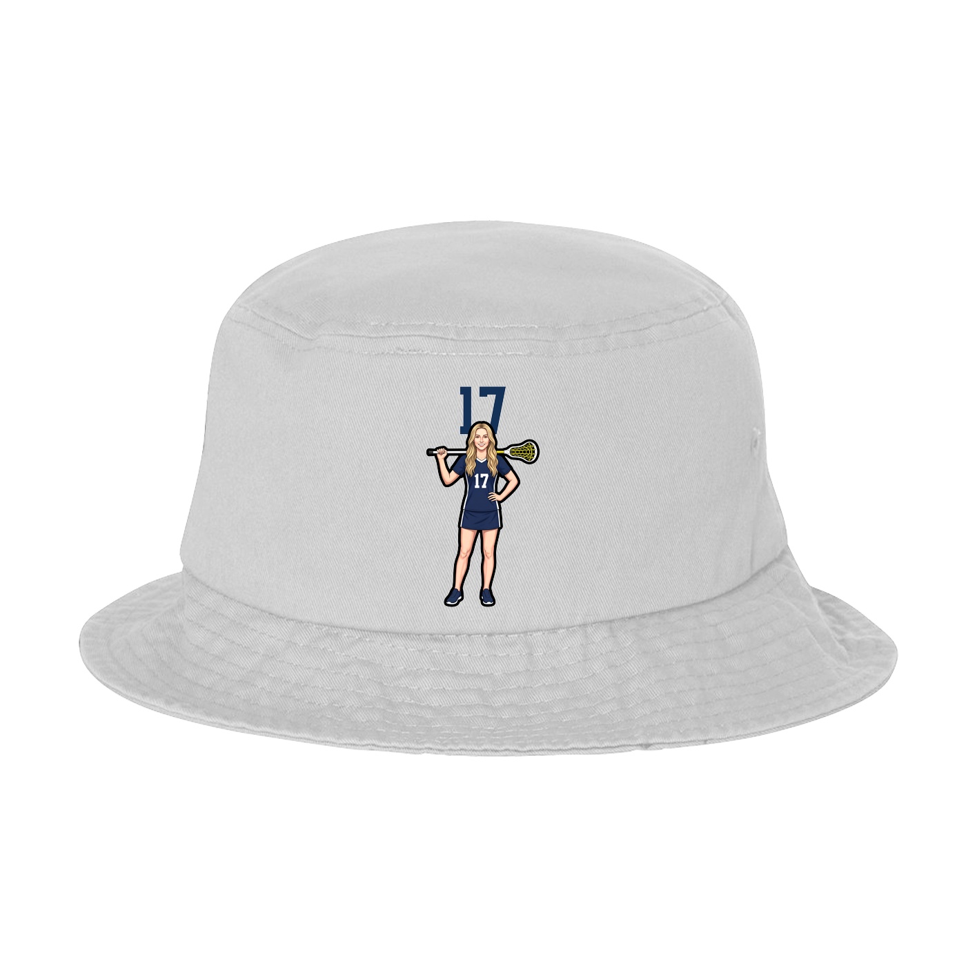Bucket Cap — Number Top in White